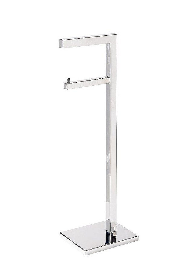 Porta Papel higiênico Piso/chão 1 Rolo 50cm Banheiro Aço Inox Polido Linha Larissa Stainless