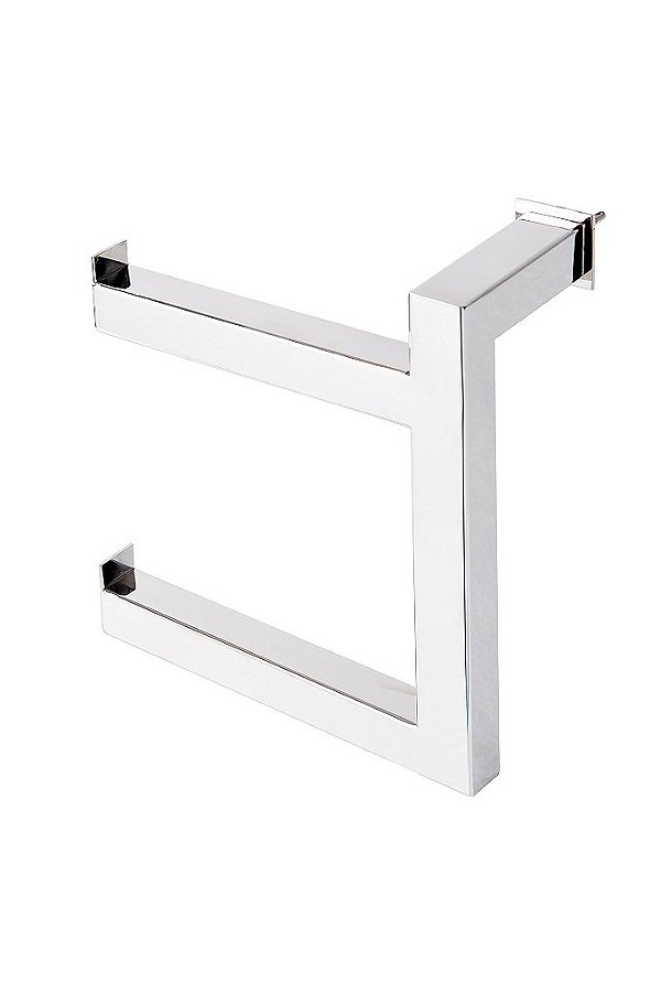 Porta Papel Higiênico de Parede Duplo para Banheiro 15cm em Aço Inox Polido Brilhante Linha Larissa Stainless