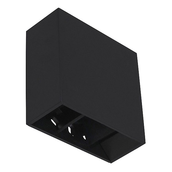 Arandela LED Retangular 2 Fachos 4W Bivolt Preto Regulável Branco Quente 3000K - Gaya