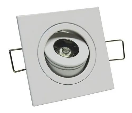 Mini Spot LED 1W Quadrado Direcionável Branco Frio 6000K  - Axu
