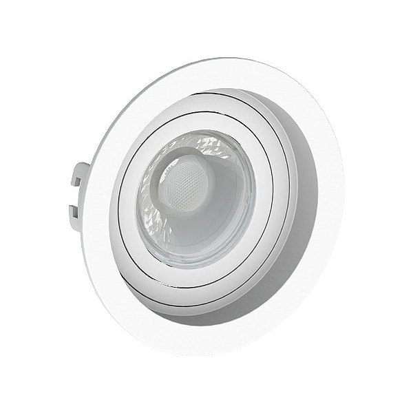SPOT EMBUTIDO P/ 1x PAR20 REDONDO RECUADO De ABS Branco 130X35MM- Save Energy