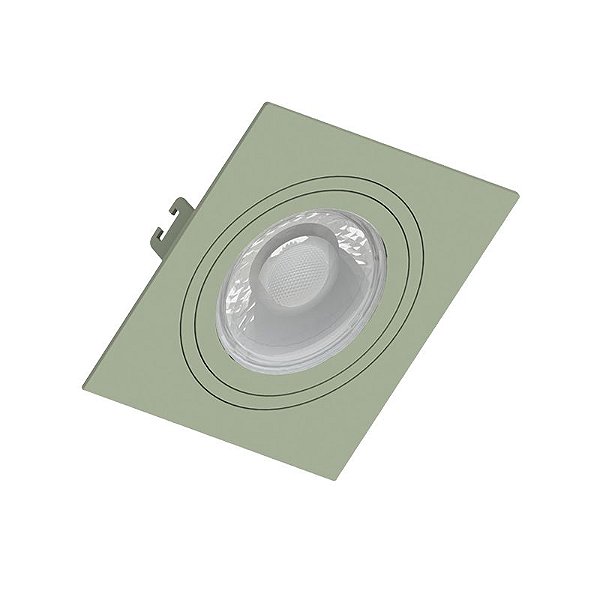 SPOT EMBUTIDO P/ 1x MR16 Dicroica Quadrado Face Plana De ABS Mint 100X100X35MM - Save Energy