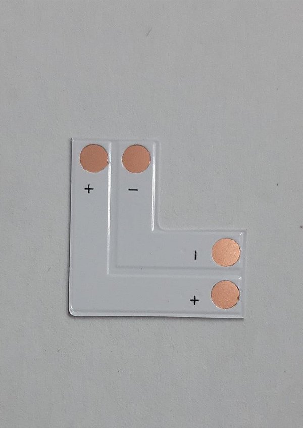 Conector L p/ solda fita 10mm monocolor