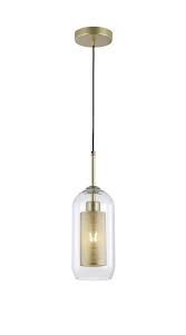 Pendente Bronx Cilindrico vidro1xE27 Dourado