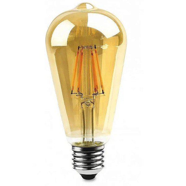 Lâmpada LED Filamento ST58 4W Ambar