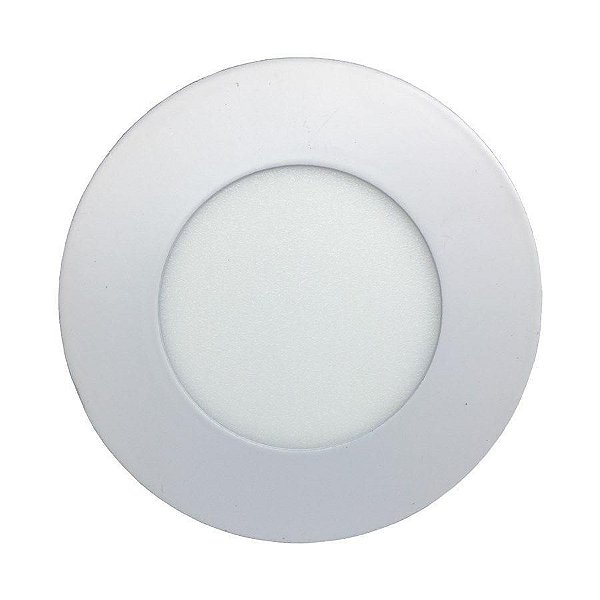 Painel Led de Embutir 12W Redondo Branco Quente