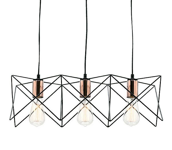 PENDENTE METAL PRETO/COBRE 3XE