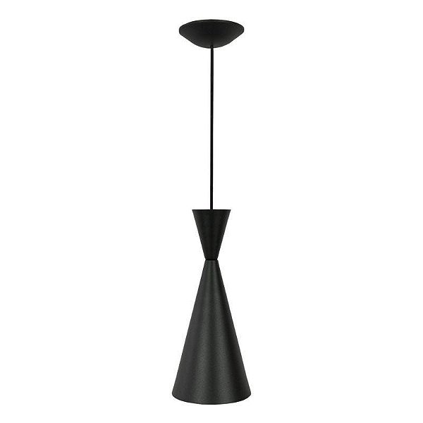 Pendente Funil Megalux 504 Preto Diametro 15 cm