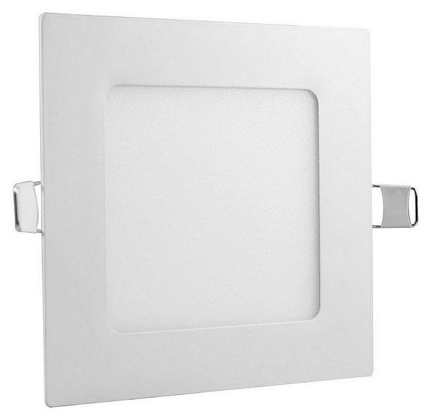 Painel Plafon Led de Embutir 6W Quadrado 12x12 Branco Quente - Maxtel