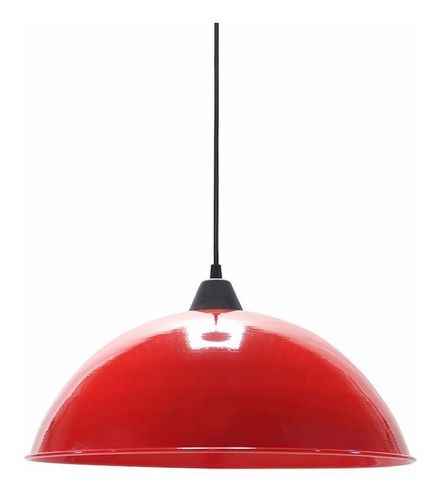 Pendente Meia Bola Megalux 530 Vermelho Diametro 37 cm