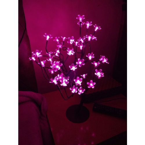ARVORE 48 LED 8 FUNÇOES ROSA - GALHO PRETO BIVOLT (2022)