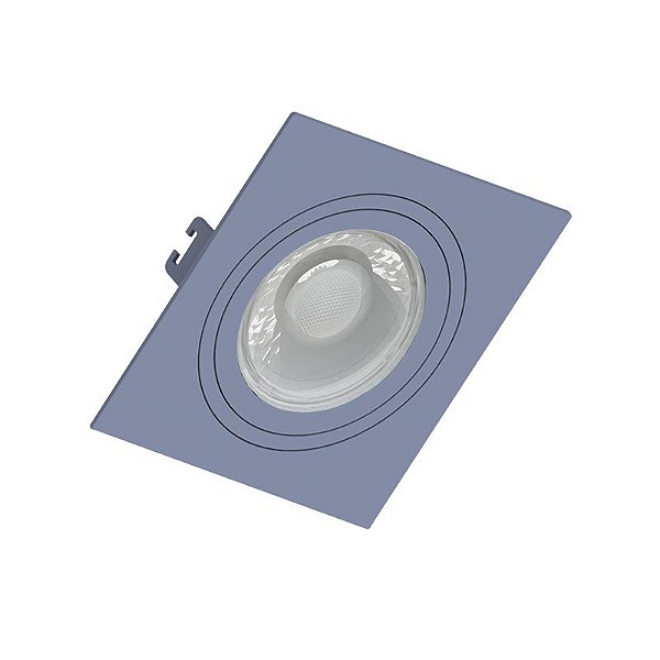EMBUTIDO QUADRADO FACE PLANA DICROICA BLUE 100X100X35MM SERIE MACA