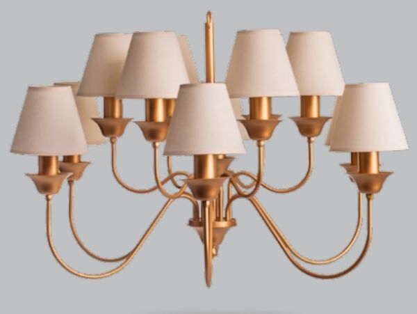 LUSTRE BELGA 12 BRAÇOS/GOLD