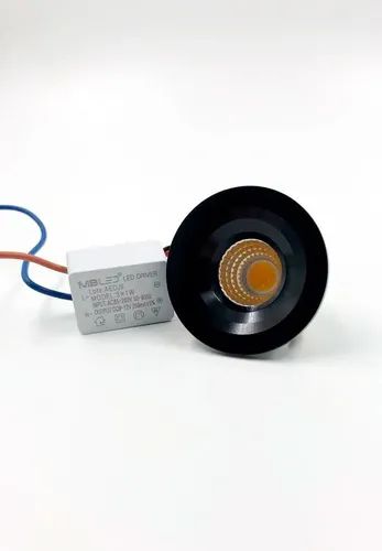 Mini Spot Led 3W Cob Redondo Preto Quente 3000K - Nordecor