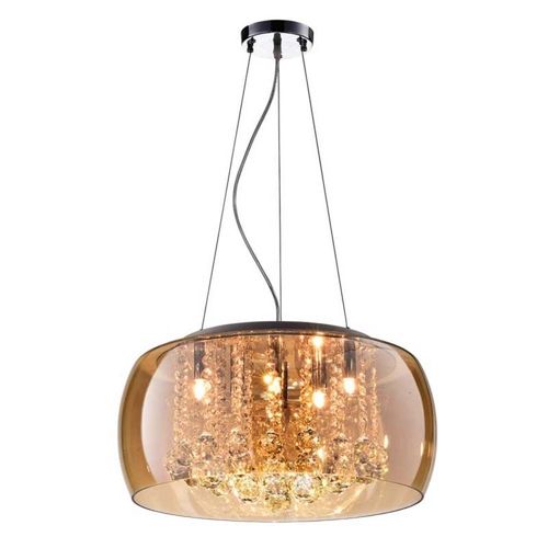 PENDENTE METAL/CRISTAL 10XG9 40W 96X96CM AMBAR