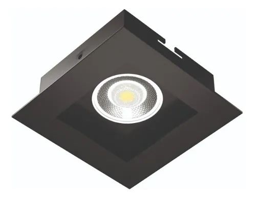 SPOT Embutido P/ 1X AR70 Quadrado Recuado De Alumínio Preto  Preto - Orluce