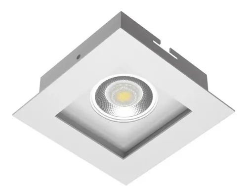 SPOT Embutido P/ 1x AR70 Quadrado Recuado De Alumínio Branco Branco - Orluce