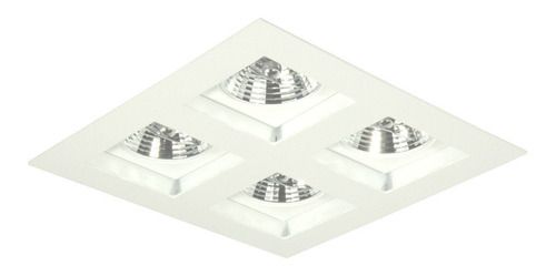 SPOT Embutido P/ 4x AR70 Quadrado Recuado De Alumínio Branco Branco - Orluce