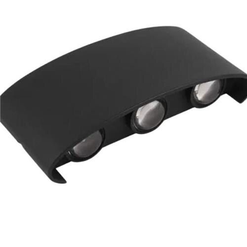 Arandela LED Retangular 2 Fachos 6W Bivolt Preto 6 Lentes Abs Branco Quente 3000K - Mega