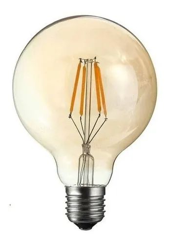Lâmpada LED Filamento G95 4W Bivolt E27 Branco Quente 2700K