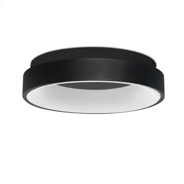 PLAFON DEEP PRETO 35CM 24W 3000K 2009/35