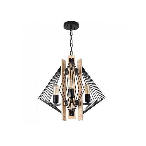 PENDENTE CANDLE TRIANGULAR 3*E27 PRETO