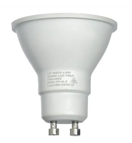 Lâmpada LED Dicroica MR16 4,8W Bivolt Gu10 Branco Frio 6500K - Galaxy