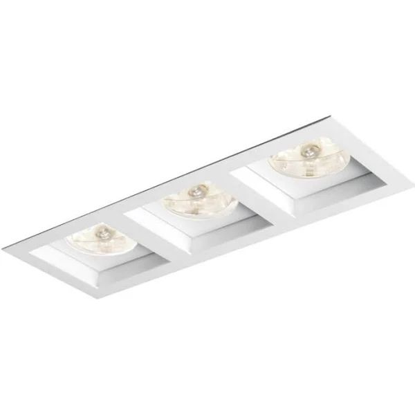SPOT Embutido P/ 3x Ar70 Quadrado Recuado De Alumínio Branco  - Orluce