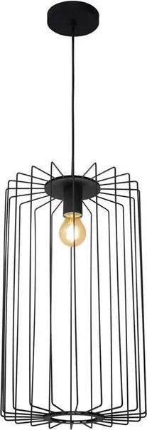 Pendente Aramado Gd Ø300x500mm Cabo PP 1xE27 Preto Liso