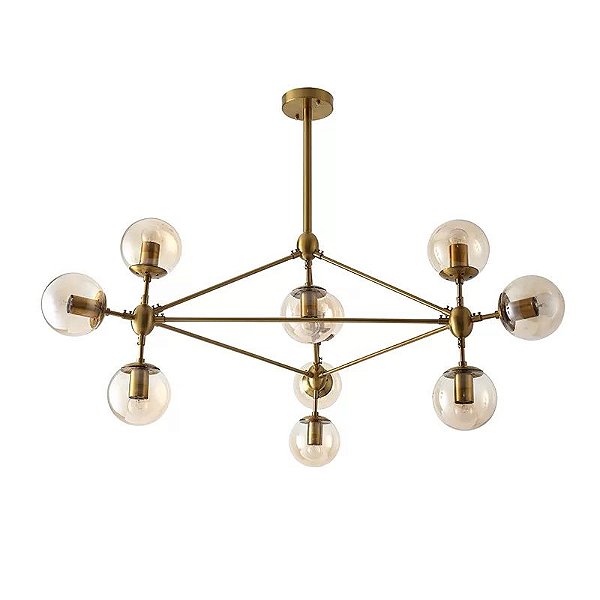 PENDENTE JABUTICABA 13CM 10XE27 BRONZE