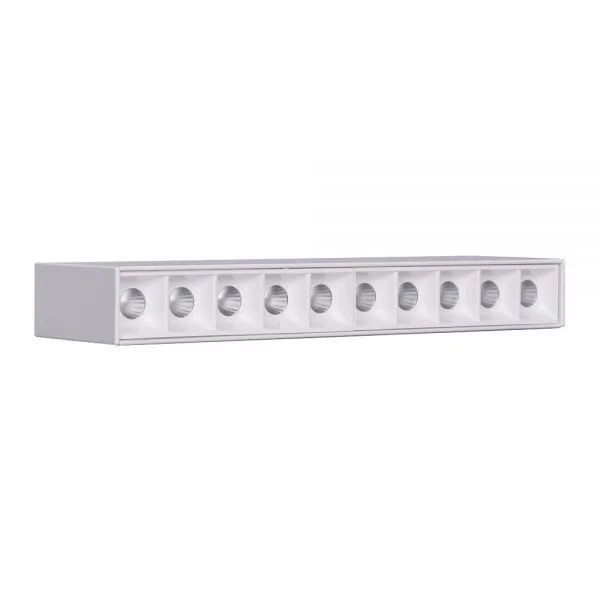 Downlight Linear Sobrepor 20W 10 Pontos Branca Branco Quente 2700K B06031 - Brilia