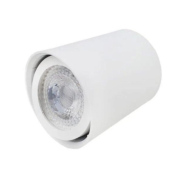SPOT Sobrepor P/ 1X MR16 Dicróica Redondo De ABS Branco 6,5x7,5cm - Megalux