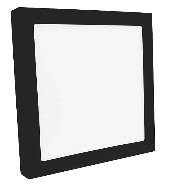 Plafon LED De Sobrepor 12W Quadrado 17x17 900LM Branco Quente 3000K JET BLACK SE-240.1634 - Save Energy