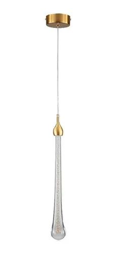 PENDENTE GOTA COM BRILHO DOURADO 7W 3500K GOTA D45*H300MM ALTURA 2M CD2020005/1