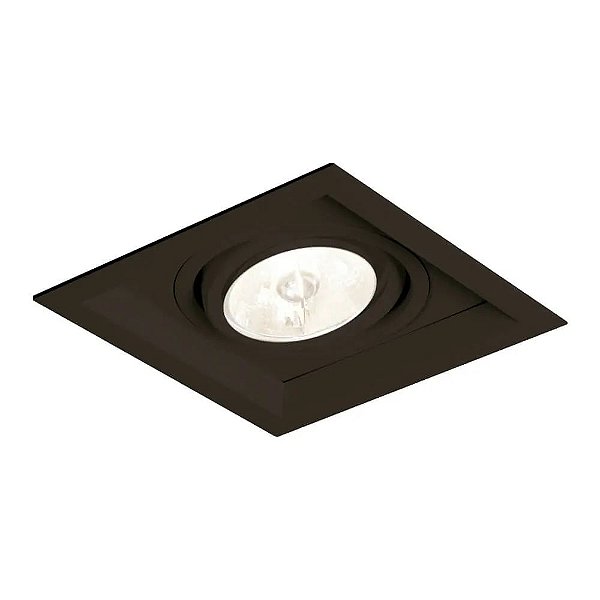 Spot Embutido 1092 SEM SOQUETE ABS Direcionavel Recuado Quadrado 14x14cm P/ Par20 - Preto