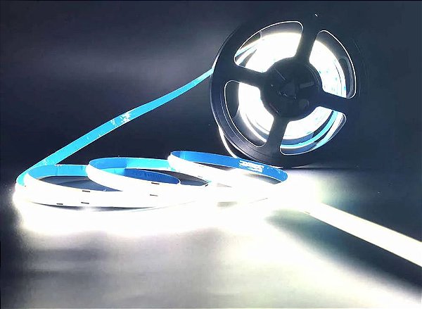 Fita LED COB 12V 5M Ip20 320 LED 10mm Branco Frio 6000K