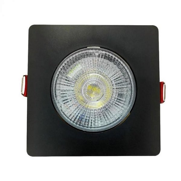 Spot Led de Embutir 5W Quadrado Preto Branco Quente 3000K - Avant