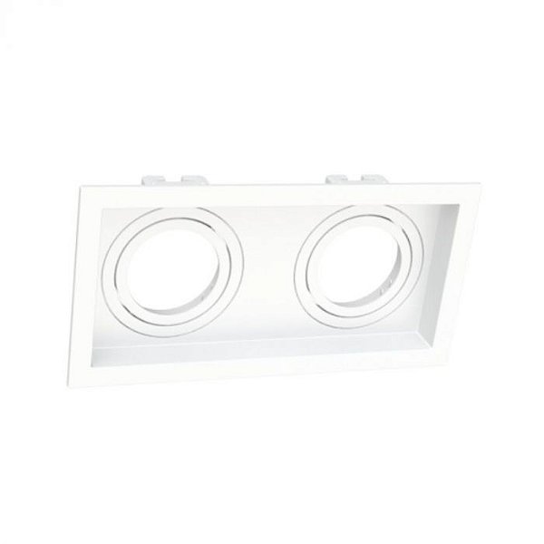 SPOT Embutido P/ 2x par20 Quadrado Recuado De ABS Branco - Moon
