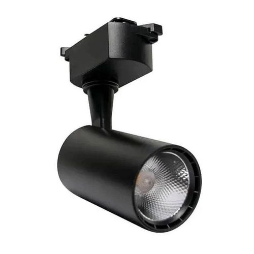 SPOT LED P/ TRILHO 15W Preto Branco Quente 3000K - Roya
