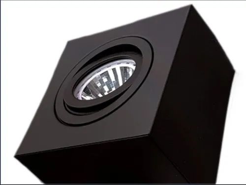 SPOT Sobrepor P/ 1X PAR30 Quadrado De Alumínio Preto 17X17  - Impacto