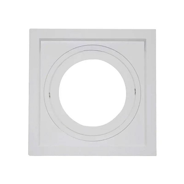 SPOT Embutido P/ 1x AR111 Quadrado Recuado De ABS Branco