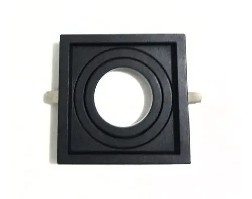SPOT Embutido p/ 1X MR11 Mini Dicróica Quadrado Recuado Micro Borda De Alumínio Preto 8,5x8,5  - Impacto