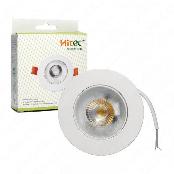Spot LED 7W Redondo Bivolt Branco Quente 85X85mm - Hitec