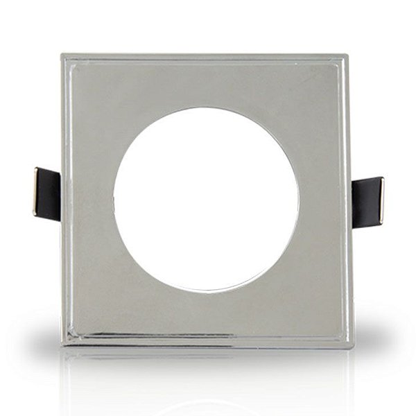 Spot Embutido p/ 1x Dicroica Mr16 Quadrado 9cm Liso Cromado
