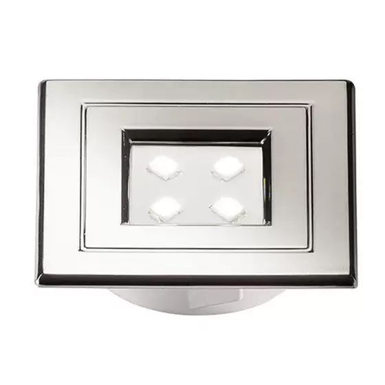 Mini Spot LED 1W Quadrado Cromado Lumini  Branco Quente 3000K - PIX