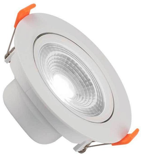 Spot LED 7W Redondo Bivolt Branco Frio 90X90mm - Roya