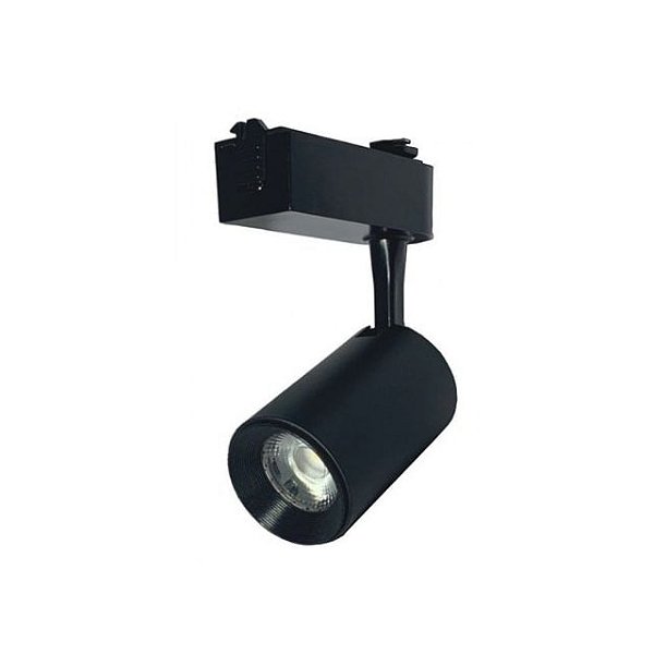 SPOT LED DE TRILHO 18W PRETO Branco Quente - CTB