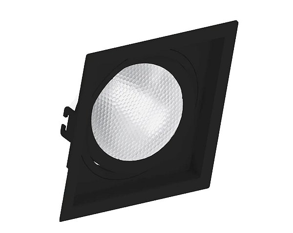 SPOT Embutido P/ 1X PAR30 Quadrado Recuado De ABS Preto Bulk  17x17 - SE-330.1060