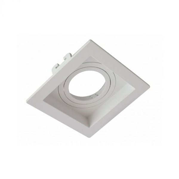 Spot Embutido P/ 1x Mr16 Dicroica Quadrado Branco Recuado 9x9cm - MEGALUX