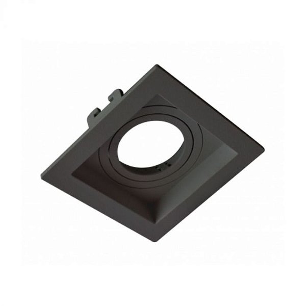 Spot Embutido P/ 1x Mr16 Dicroica Quadrado Preto Recuado 9x9cm - MEGALUX